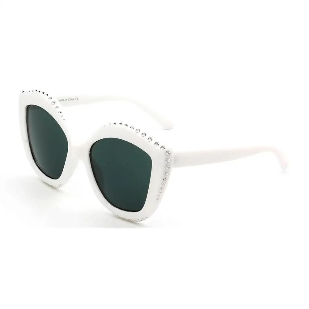 Rounded Cat Eye Round Frame Sunglasses