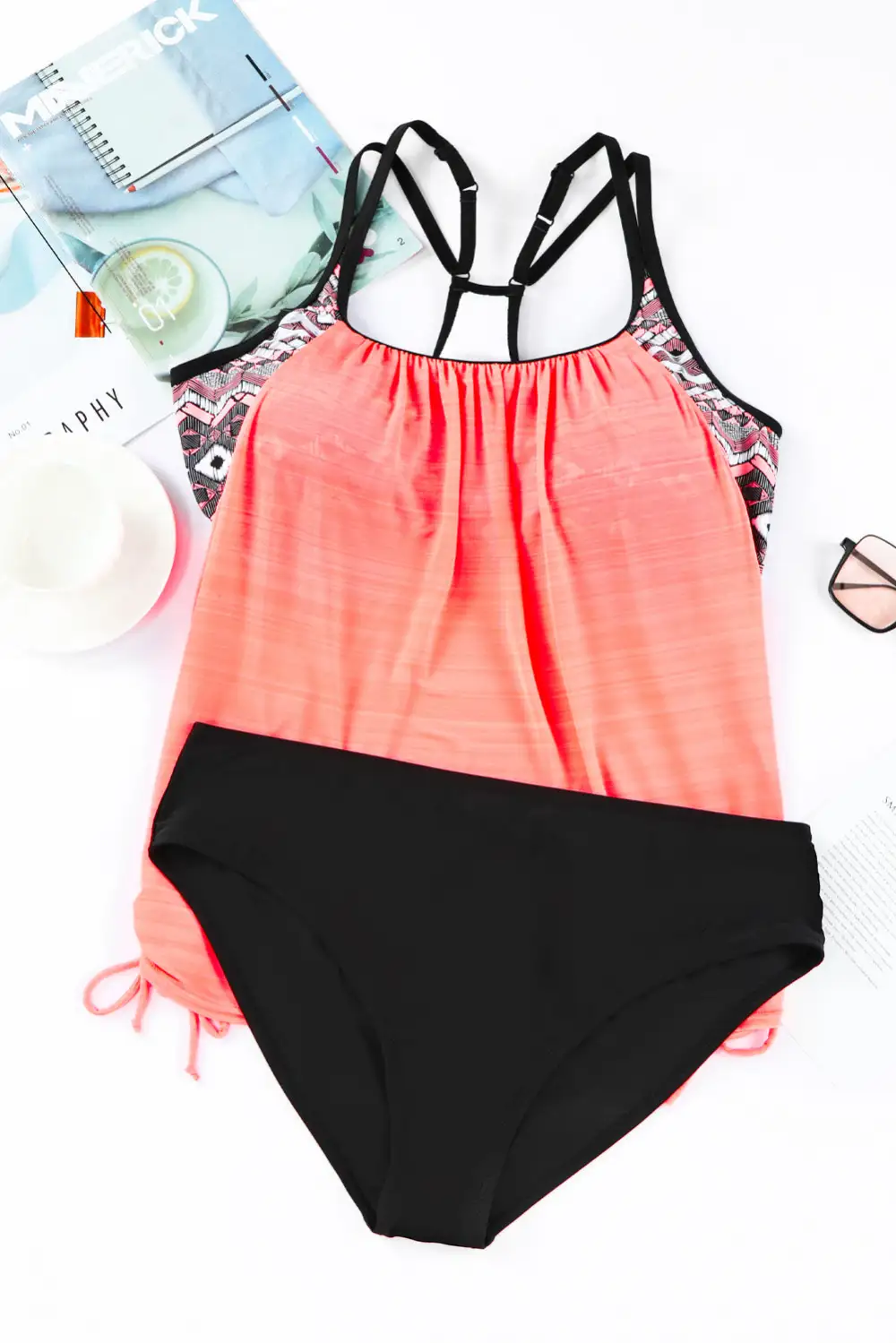 Leopard Printed Lined Tankini Swim Set