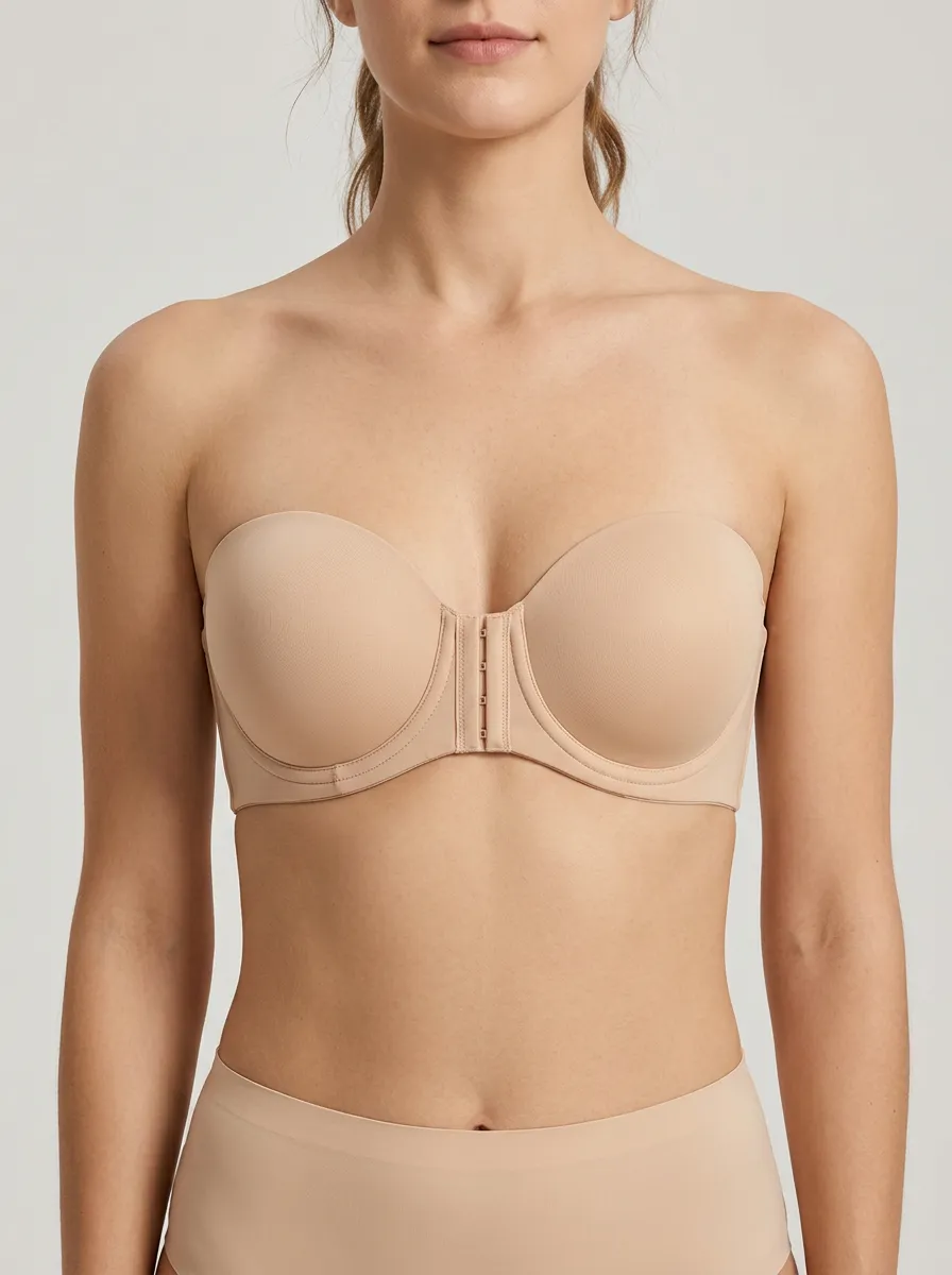 Women's Seamless Front-Closure Strapless Bra