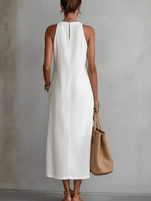 Soft Touch Slit Sleeveless Midi Dress