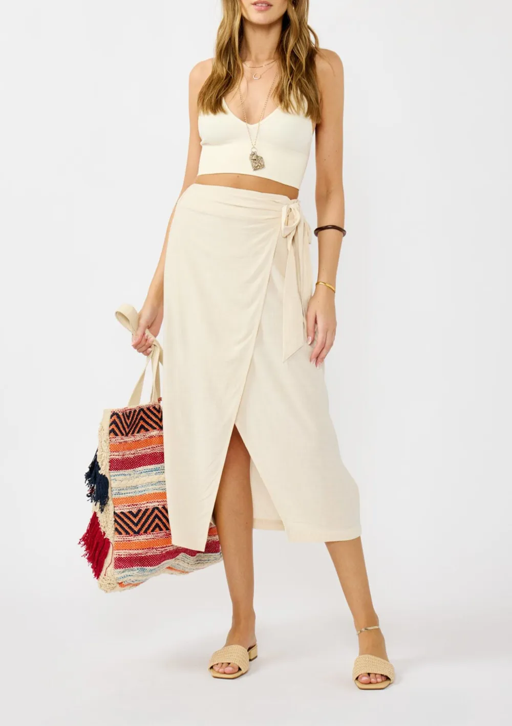 Tie Waist Wrap Skirt