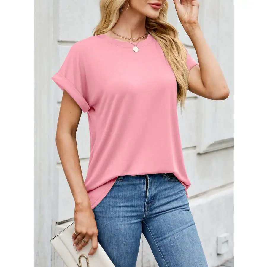 Polished Casual Rolled Sleeve T-shirt