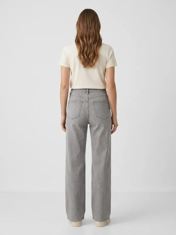 Minimal-Look High-Rise Wide-Leg Denim Jeans