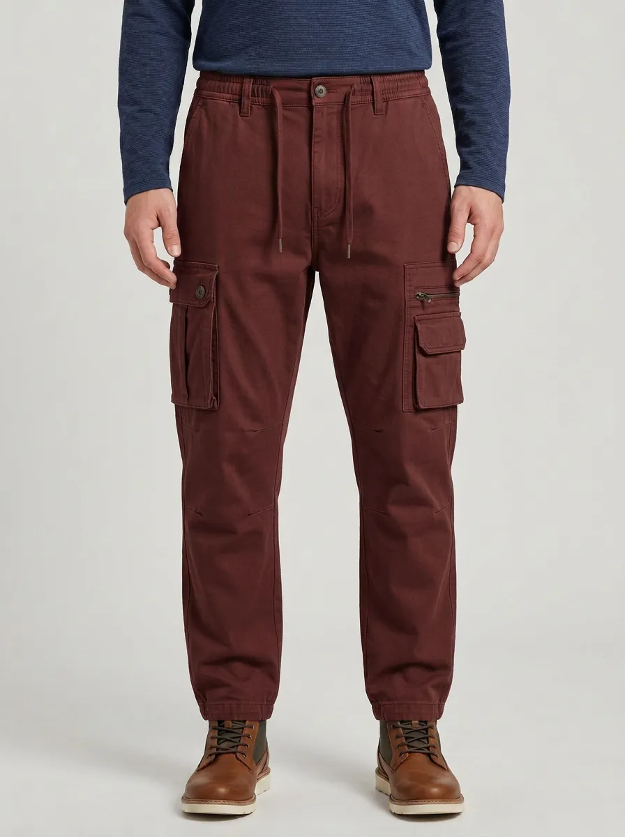 Men's Casual Outdoor Olive Green Multi-Pocket Cargo Pants