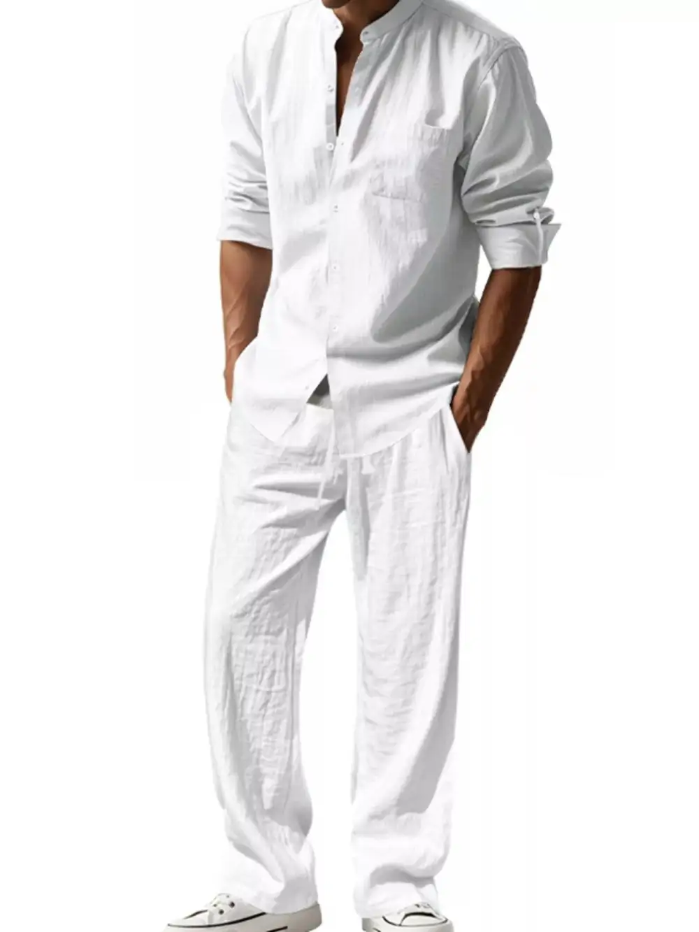 Refined Men's Full Size Casual Button Up Shirt