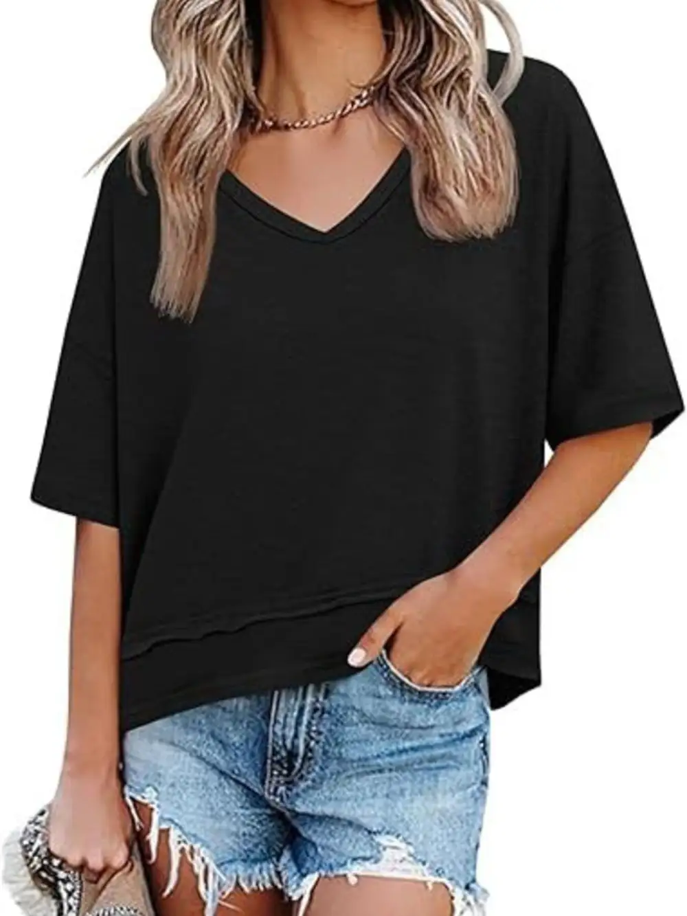 Easygoing V-neck Relaxed Fit T-shirt