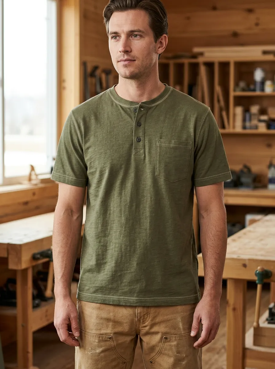 Men's Utility T-Shirt with Straight Hem