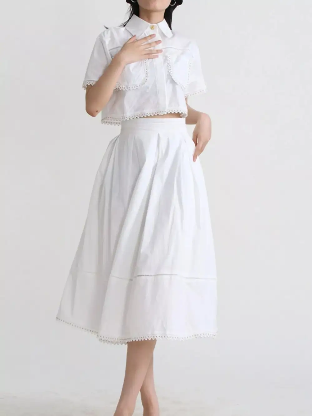 Comfort Button Front Short Sleeve Coordinated Sets