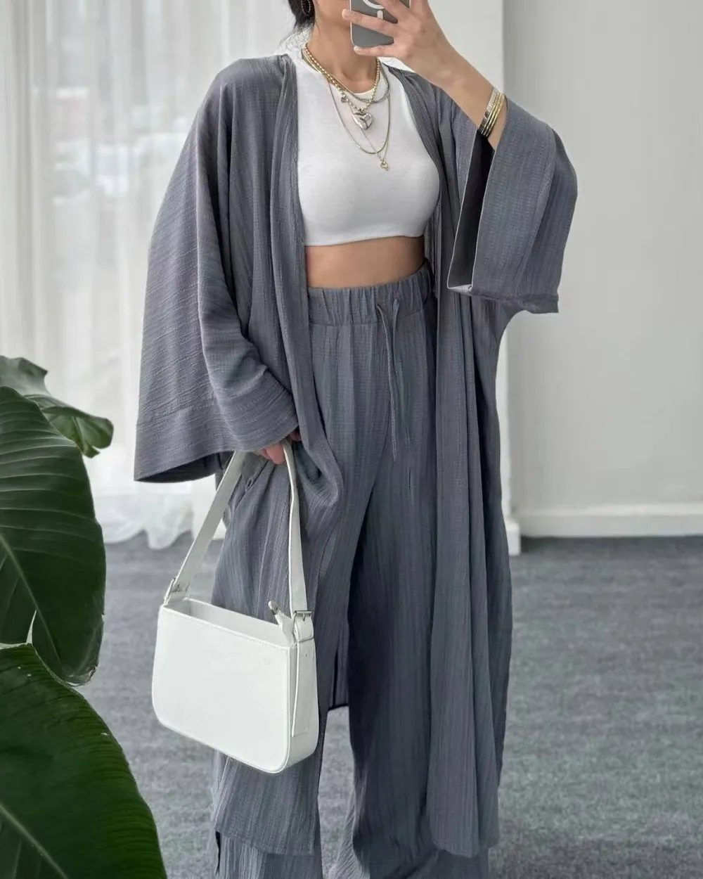Full Size Textured Knit Cardigan and Pants Set Plus Size