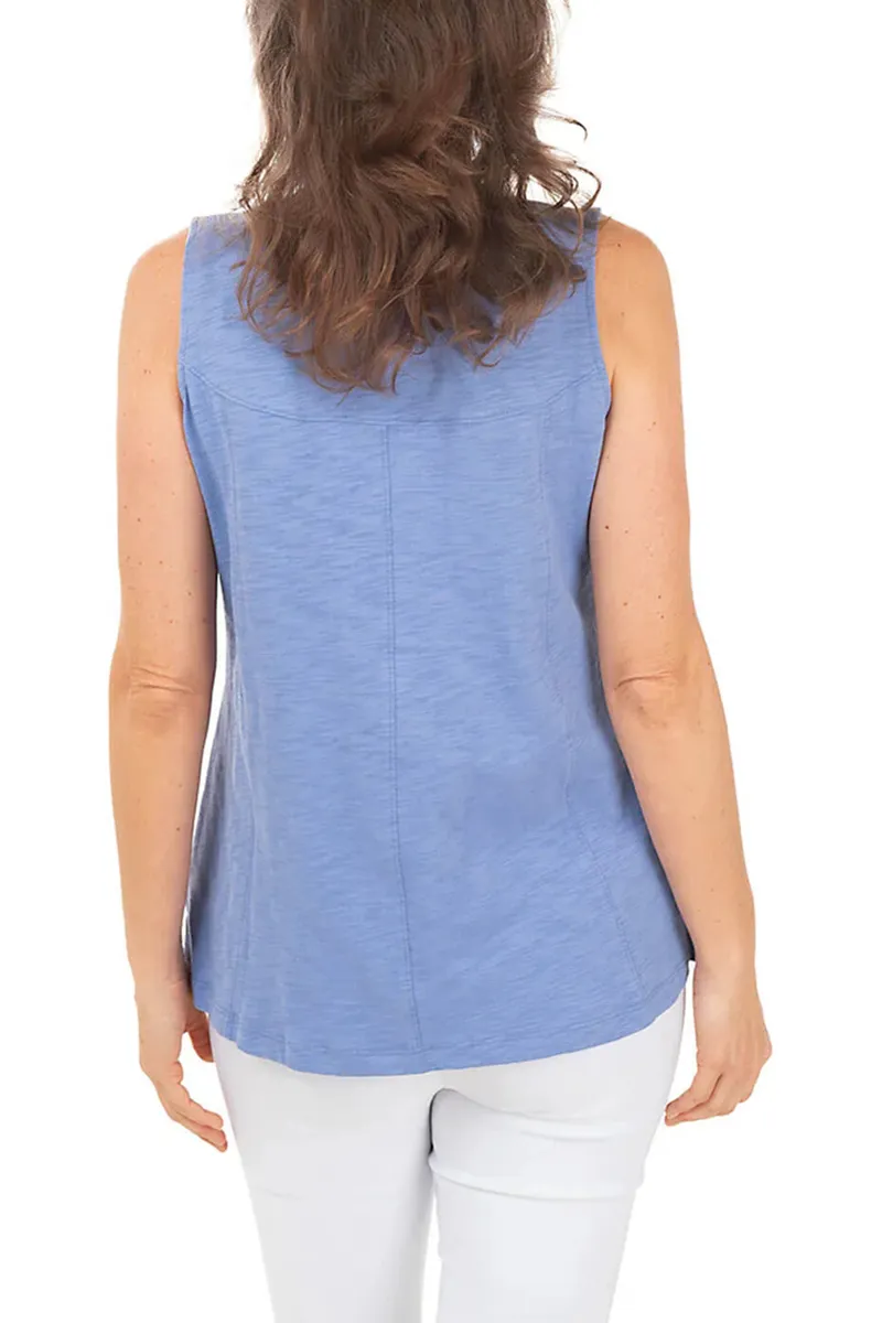 Solid Slub-Knit Seamed Tank