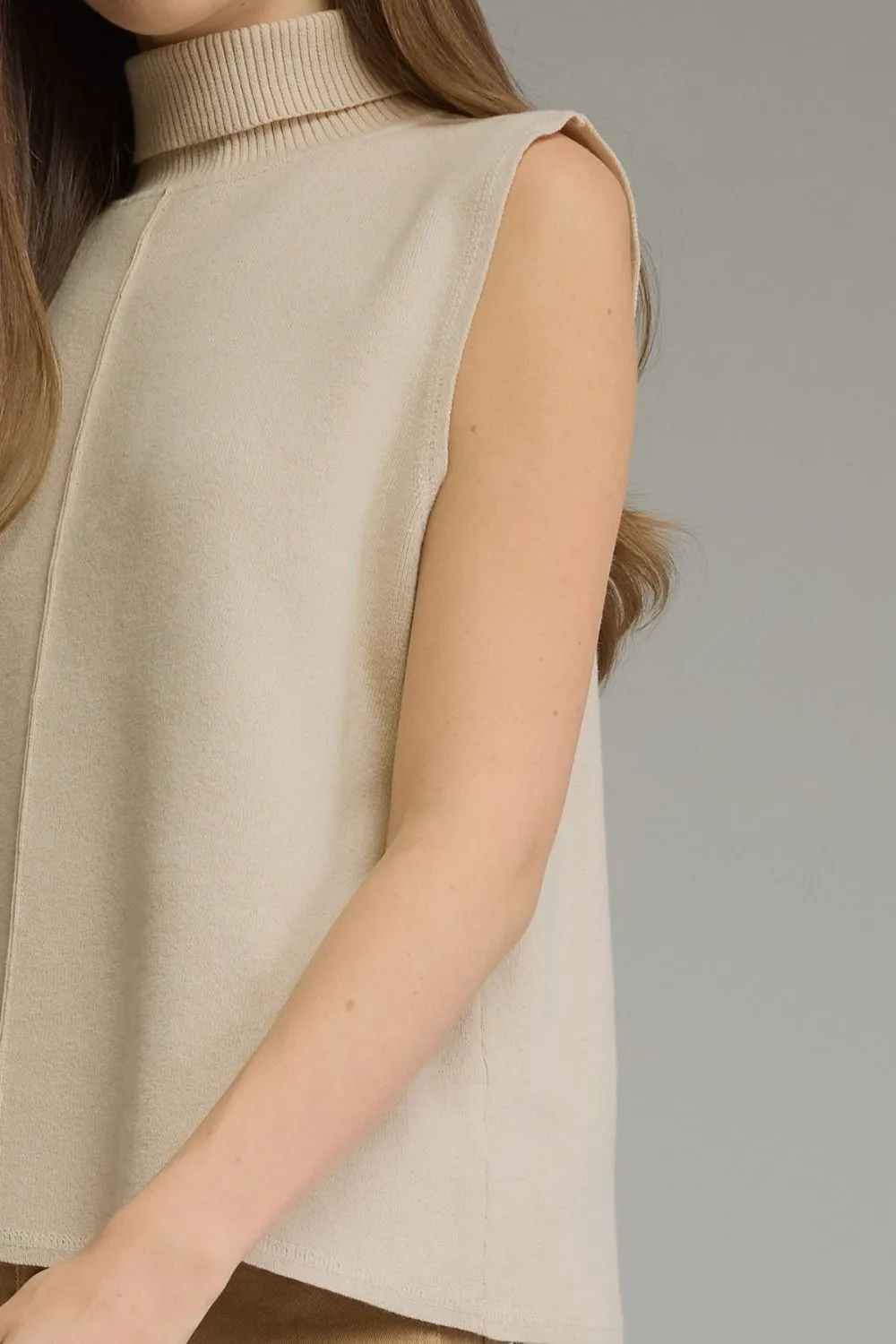 Turtleneck Front Seam Top