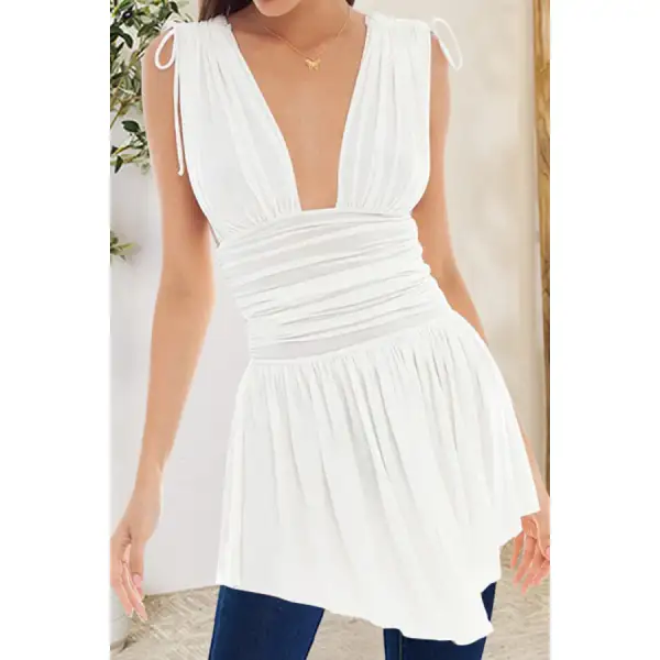 Wide-Strap Ruched Tank Top