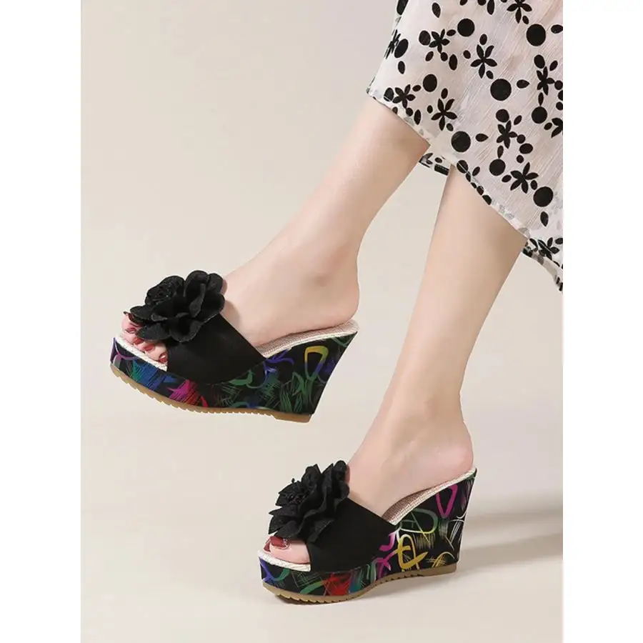 Peep Toe Wedge Sandals