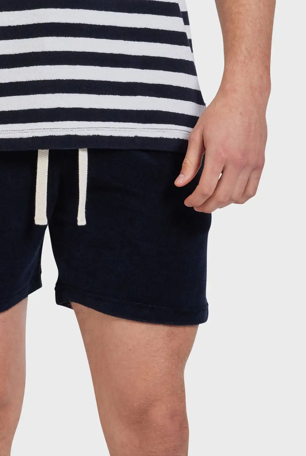 White Linen Blend Shorts