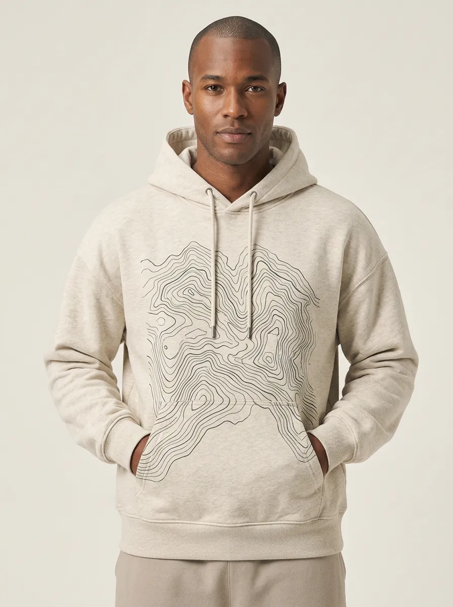 Men's Atlas Hiking Explorer Topographic Graphic Hoodie