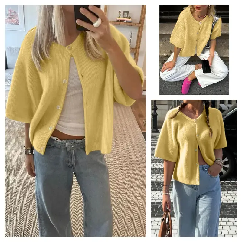 Women's Short-Sleeve Cardigan Sweater🔥10-Pack -Only $24