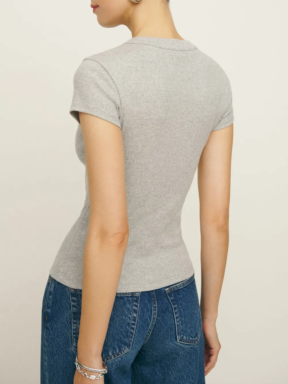 Button Front Knit Crop Top