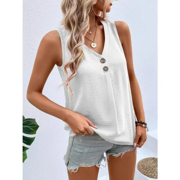 Solid Color V Neck Tank