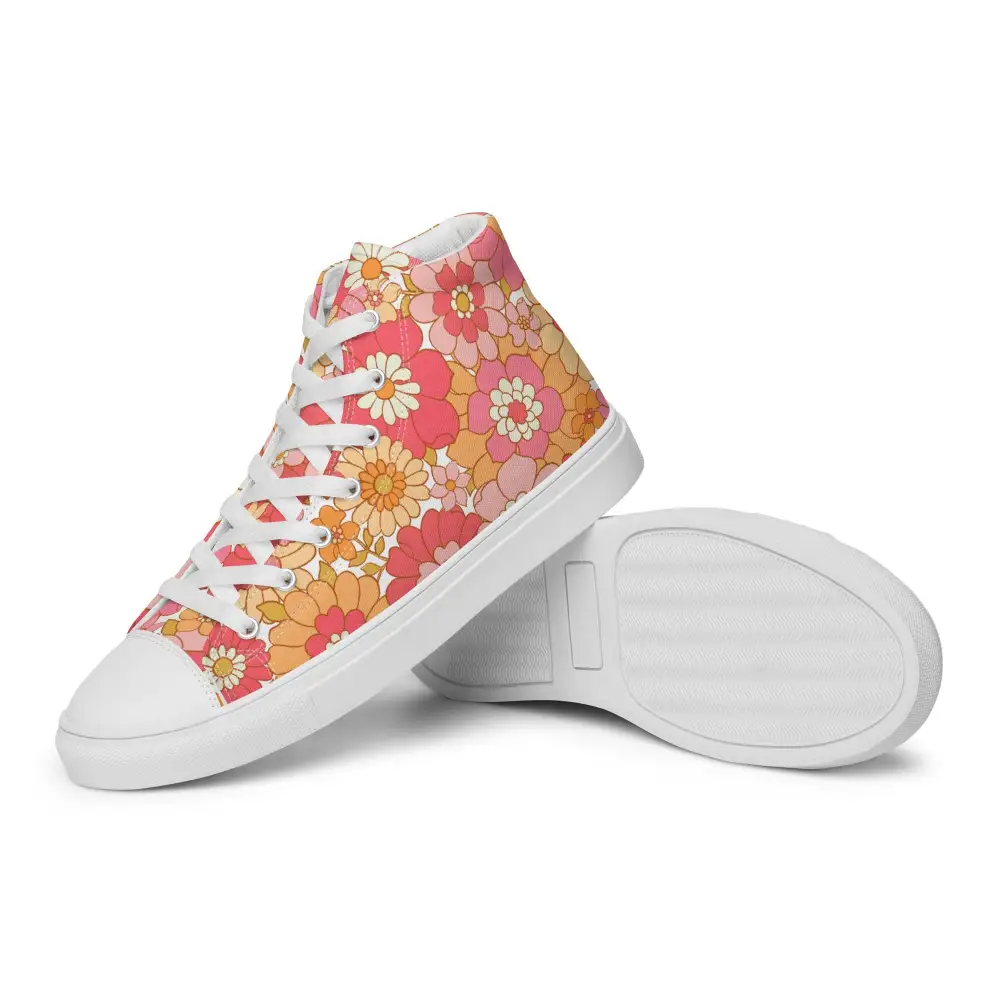 Retro Floral High Top Sneakers