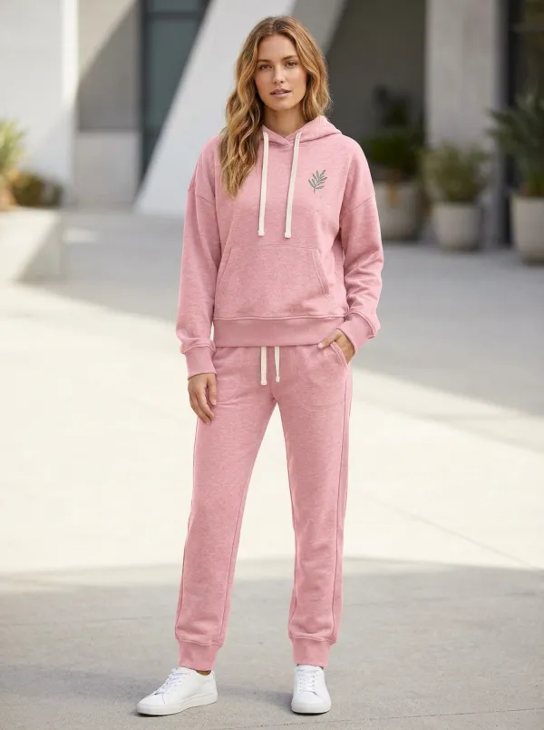 Women's Minimalist Nature Lover Olive Branch Printed Hoodie Jogger Set