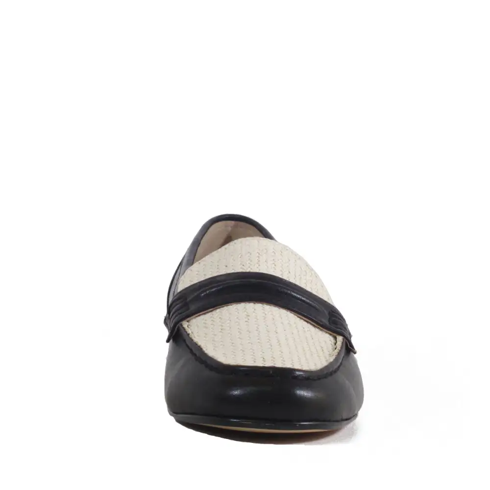 Woven Faux Leather Slip On Loafers