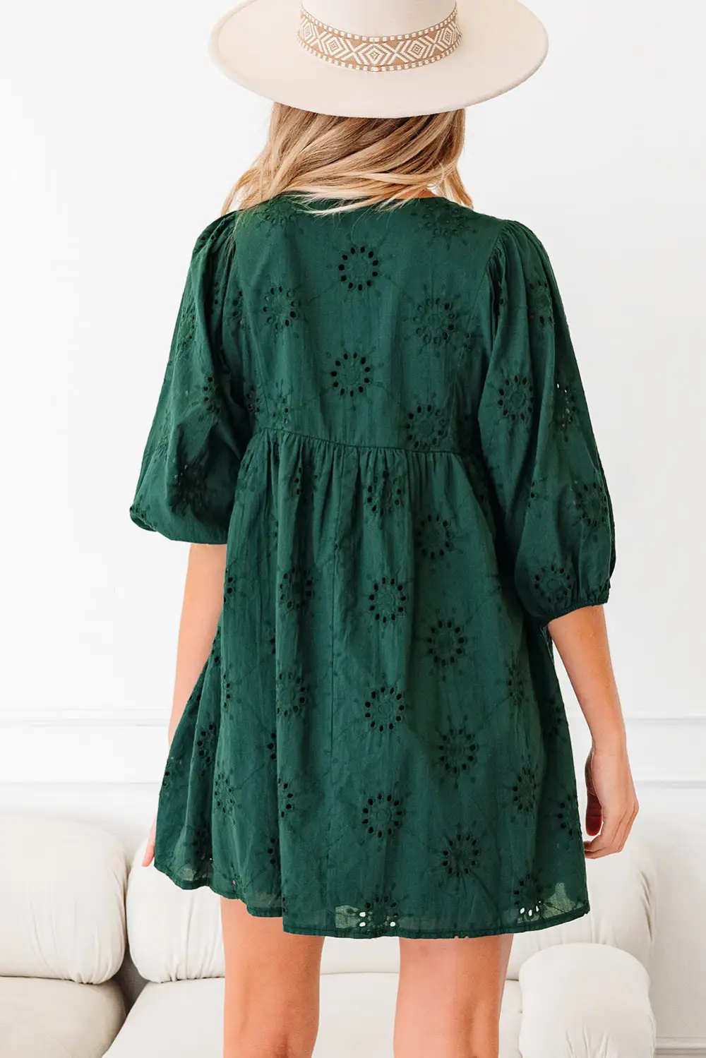 Wearable Cut Embroidered Eyelet Mini Dress