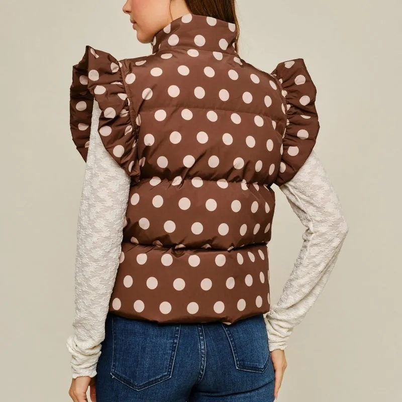 Polka Dot Puffer Vest