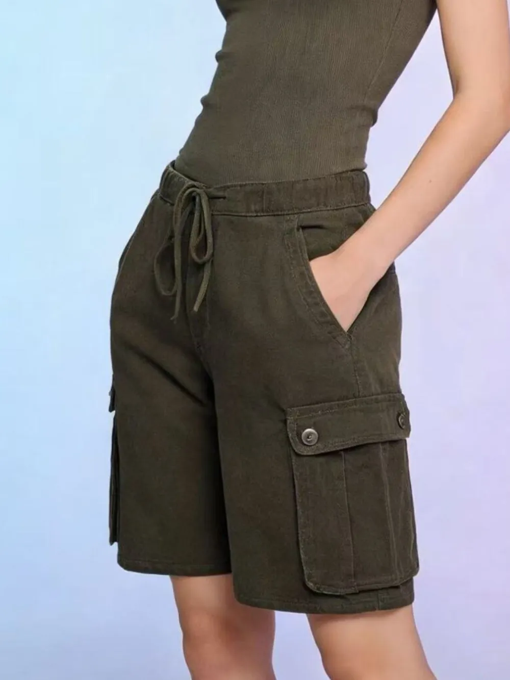 Cargo Shorts With Drawstring