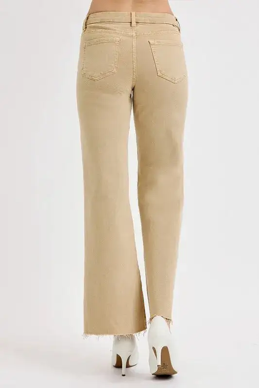 Raw Hem Frayed Hem Wide Leg Jeans