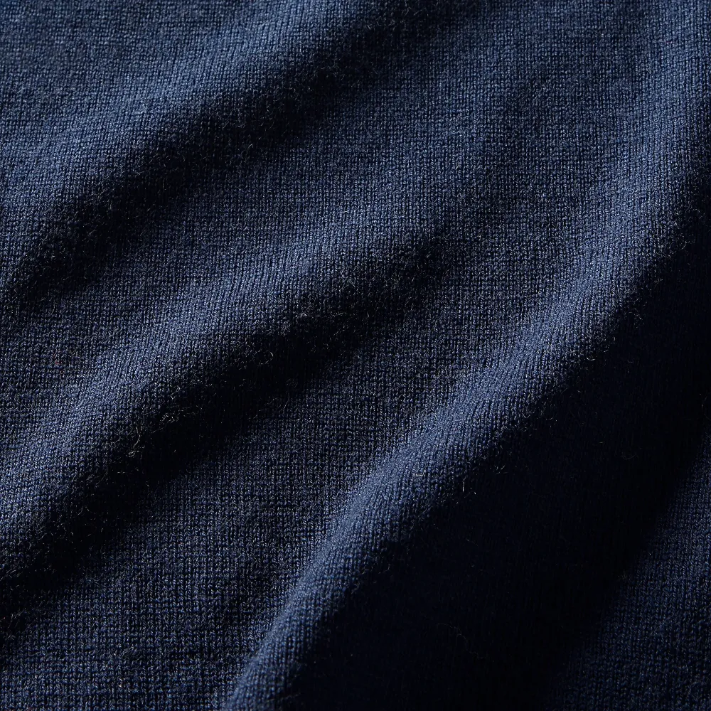 Ribbed Cashmere Solid Color Short Crew Neck Sweater