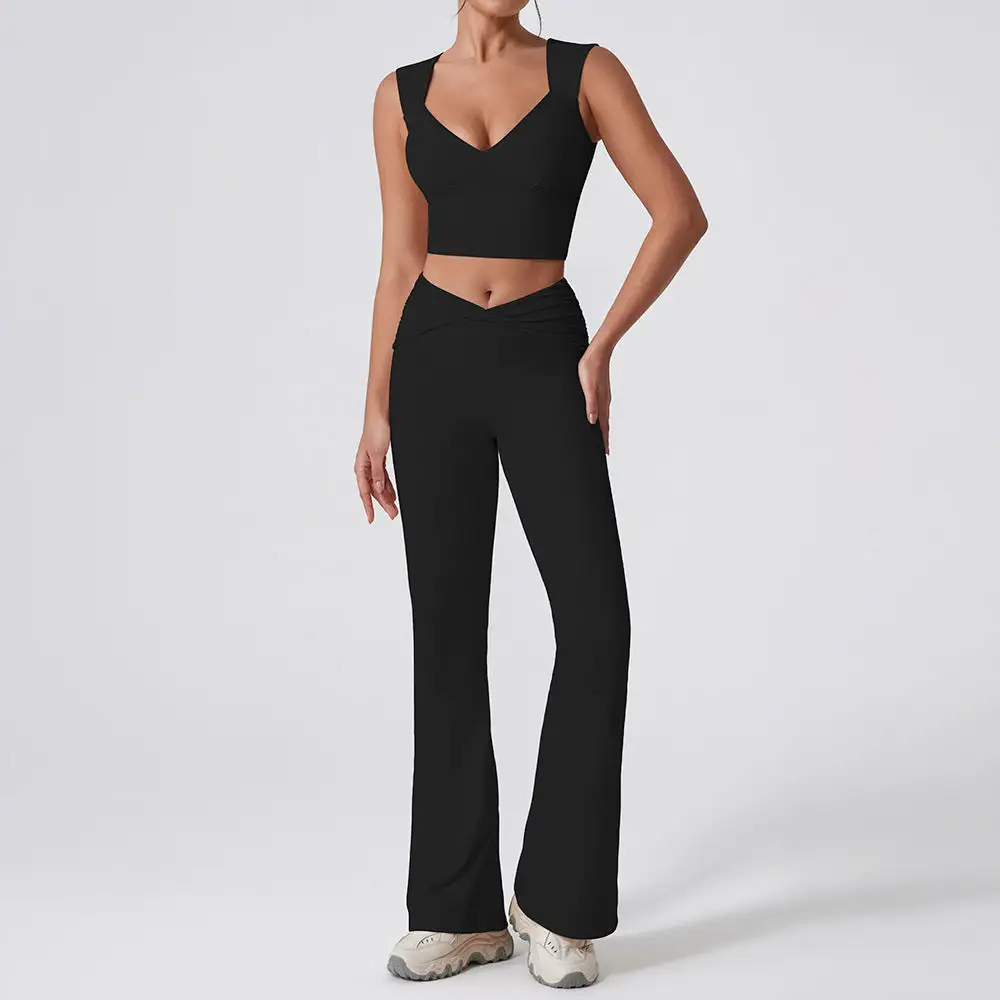 Quick-Dry Sleeveless Top, Vest and Trousers Active Set
