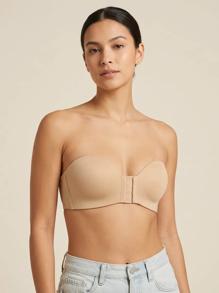 Women's Molded-Cup Smooth-Profile Front-Closure Strapless Bra