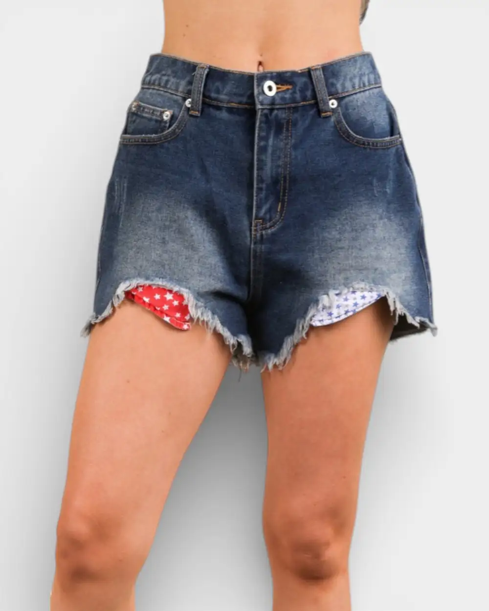 Patriotic Distressed Denim Shorts