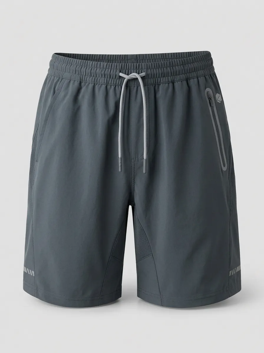 Men's Breathable Athletic Gym Zipper Pocket Training Shorts