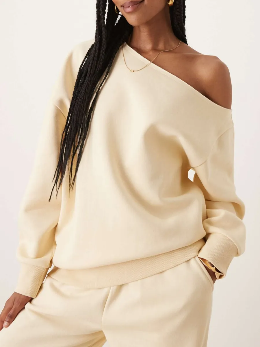One Shoulder Casual Sweatshirt