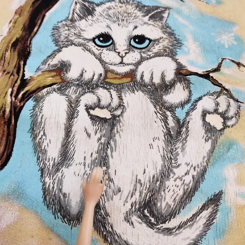 Vintage Distressed Cat Crewneck Sweatshirt
