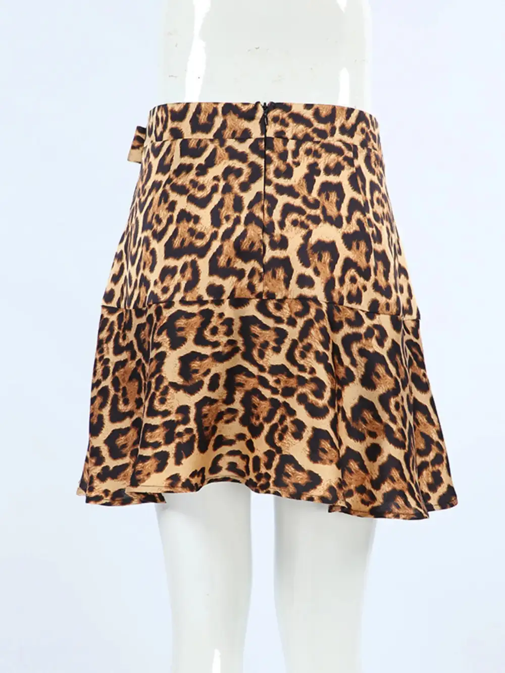 Natural Printed Leopard Skirt