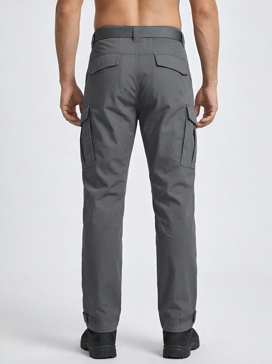 Men's Integrated-Belt Utility Cargo Pants