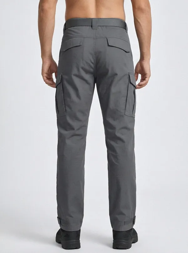 Men's Integrated-Belt Utility Cargo Pants