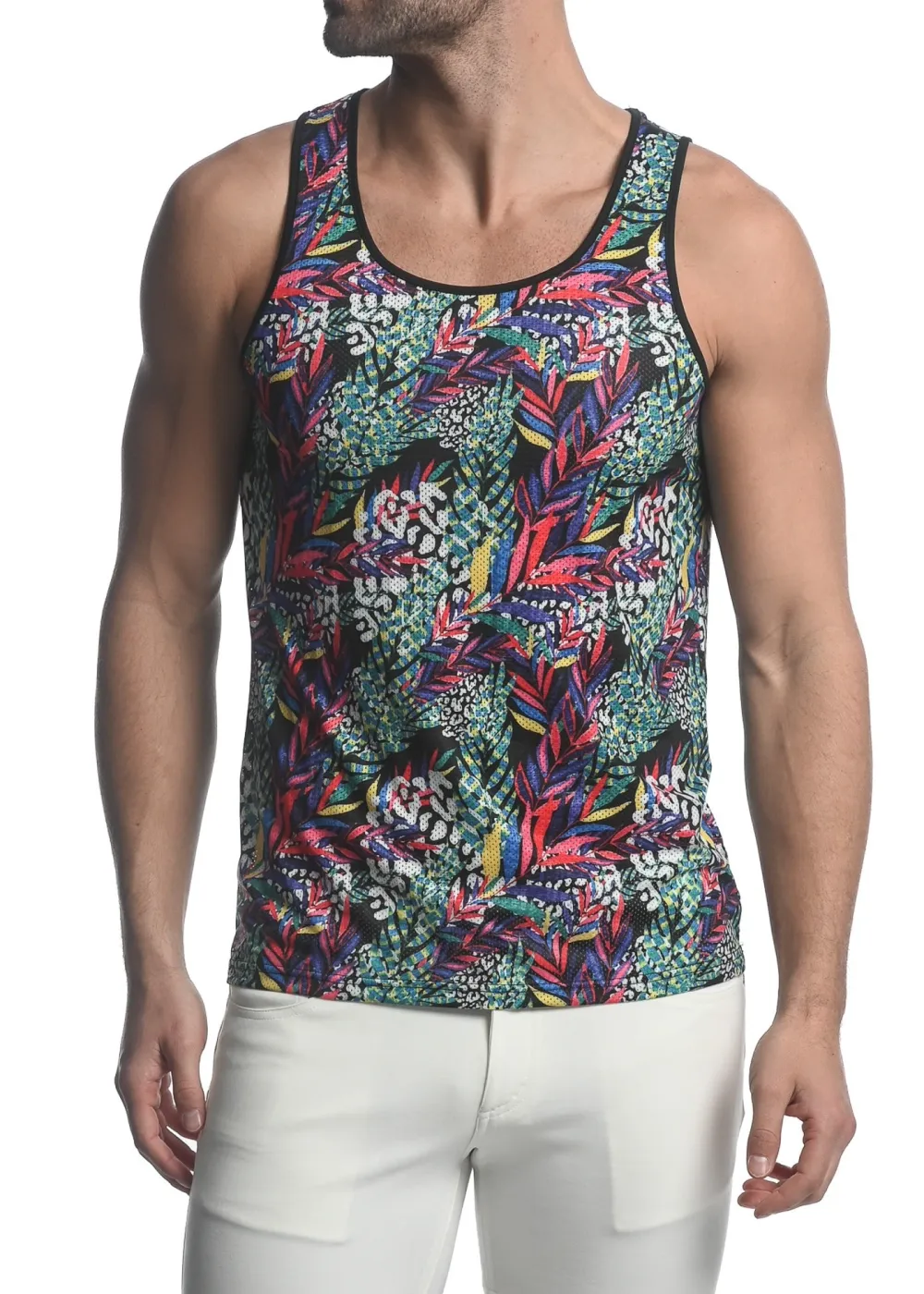 Easygoing Printed Mesh Tank Top