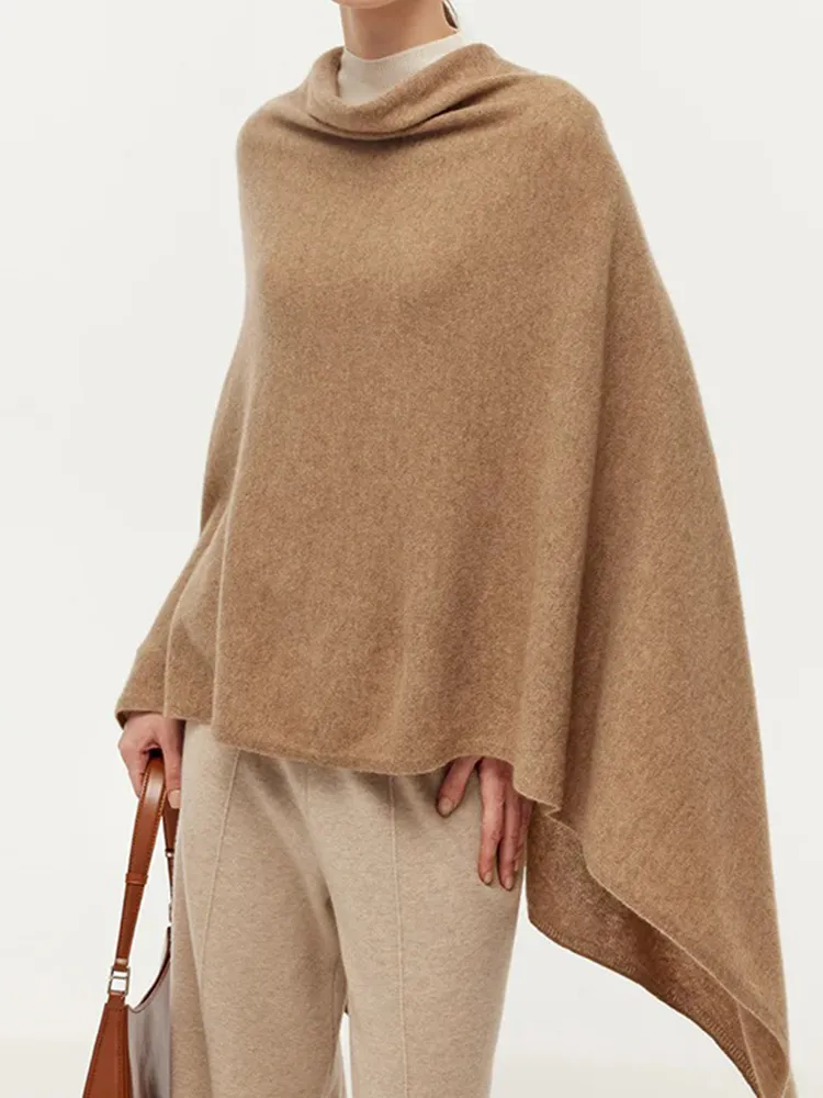 Cashmere Pullover Poncho Sweater