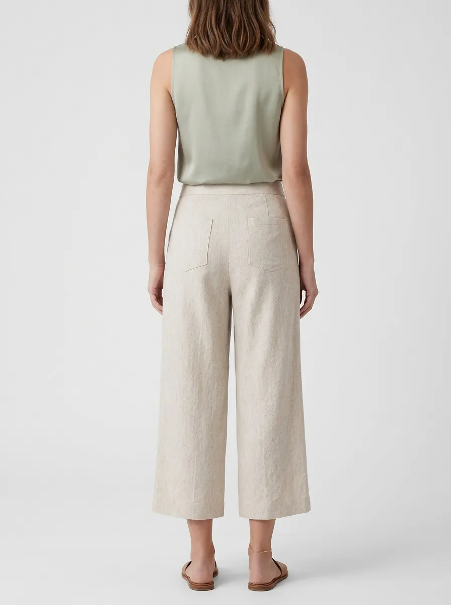 Comfort Linen Blend Wardrobe Women's Cropped Pants