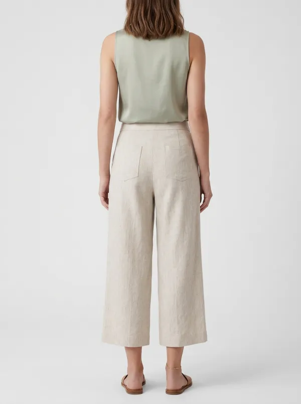 Comfort Linen Blend Wardrobe Women's Cropped Pants