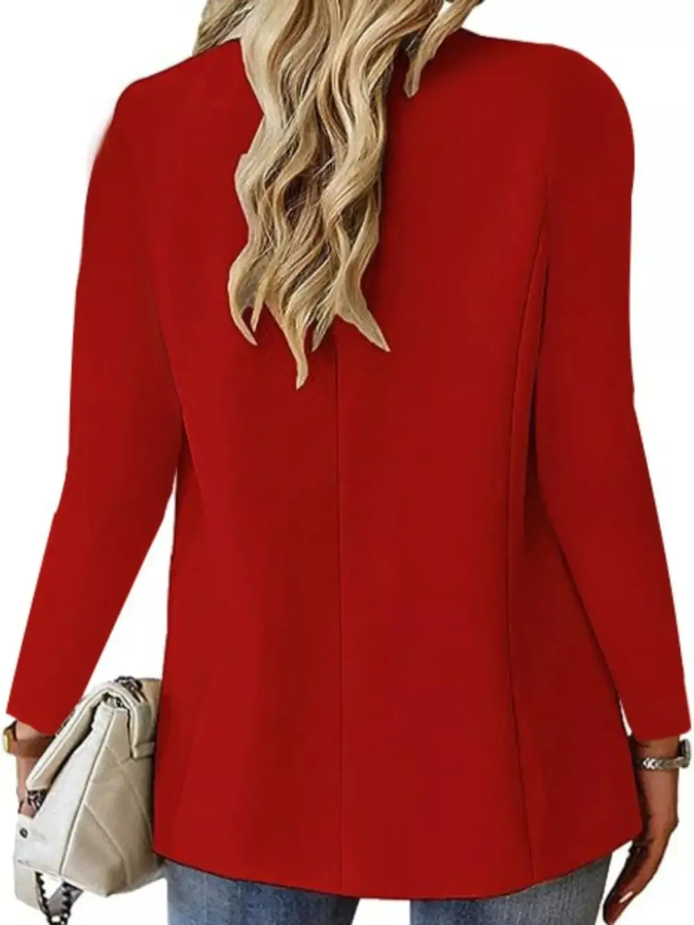 Unlined Lapel One Button Blazer