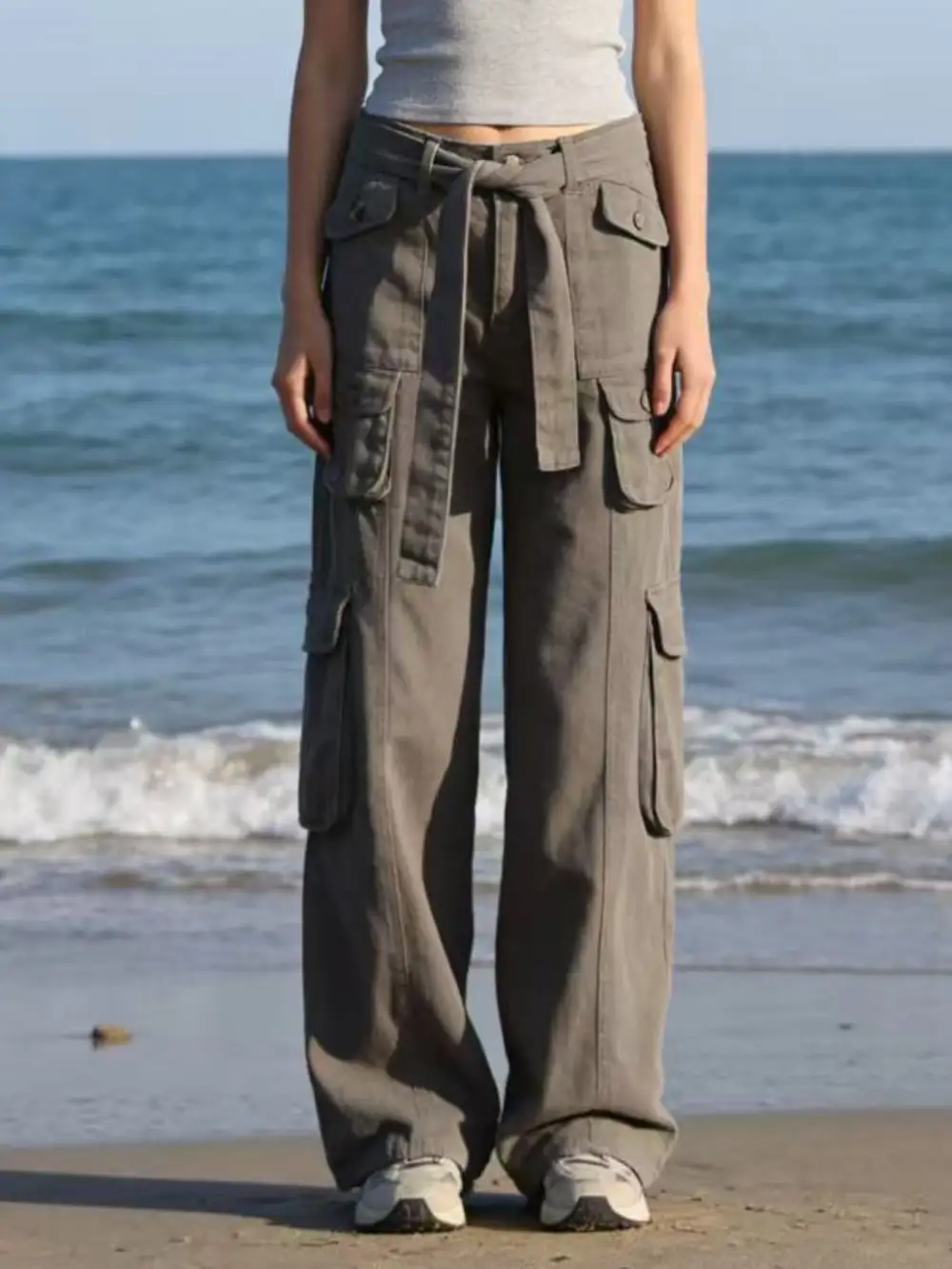 Washed Wide Leg Denim Jeans