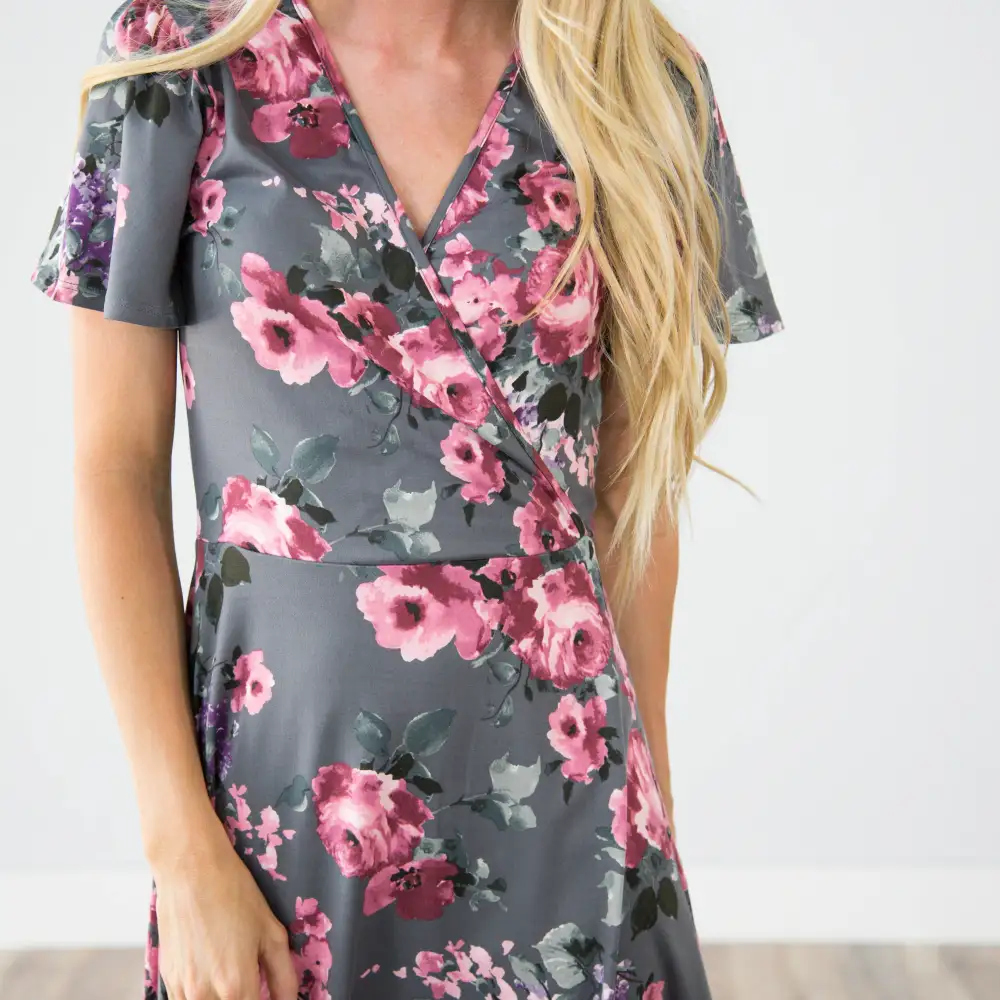 Plus Size V Neck Print Dress
