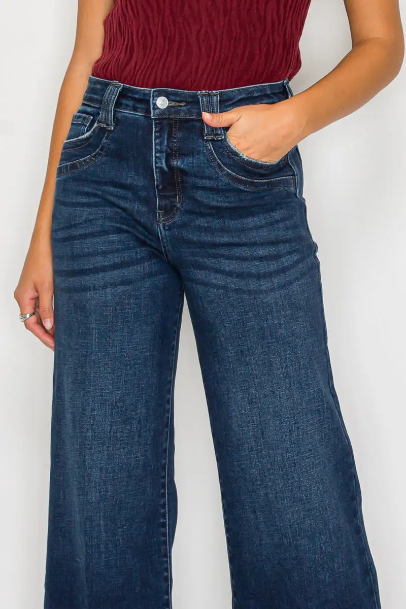 Active High Rise Wide Leg Relaxed Denim Jeans