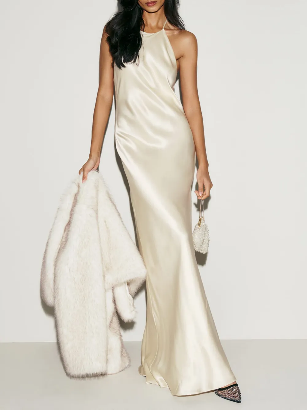 Halter Neck Silk Mermaid Style Dress