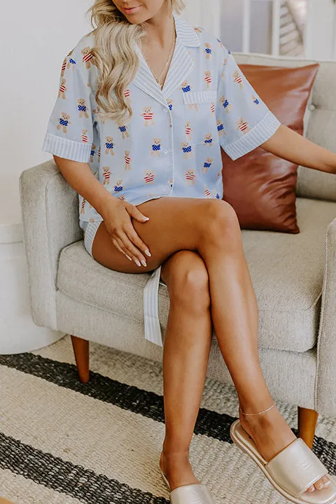 Beary Patriotic Satin Pajama