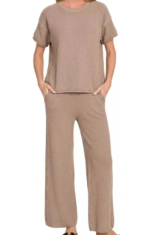 Viscose Round Neck Top & Pants Set